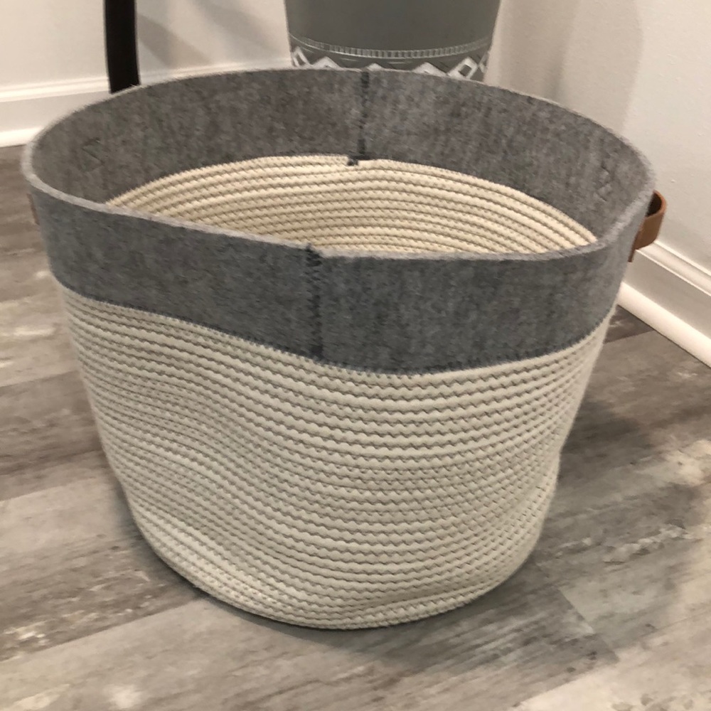 Grey And Cream Basket
